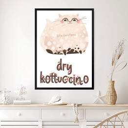Obraz w ramie Ilustracja - dry kottuccino - kocie kawy