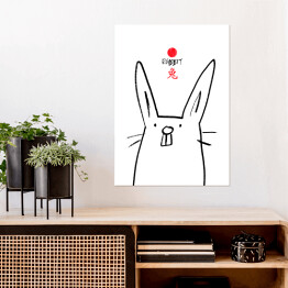 Plakat samoprzylepny Chińskie znaki zodiaku - królik
