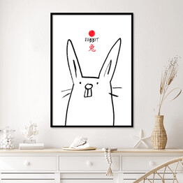 Plakat w ramie Chińskie znaki zodiaku - królik