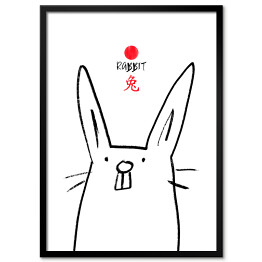 Plakat w ramie Chińskie znaki zodiaku - królik