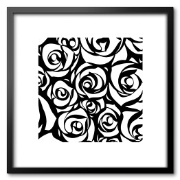 Obraz w ramie Czarno białe róże 