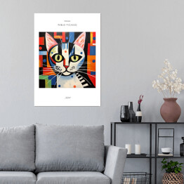 Plakat Portret kota inspirowany sztuką - Pablo Picasso
