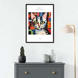 Plakat w ramie Portret kota inspirowany sztuką - Pablo Picasso