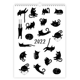 Minimalistyczny kalendarz z kotami