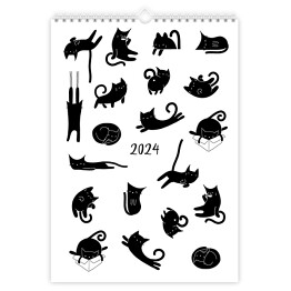 Kalendarz 13-stronicowy Minimalistyczny kalendarz z kotami