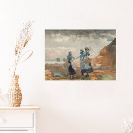 Plakat Winslow Homer Trzy dziewczyny Fisher, Tynemouth Reprodukcja