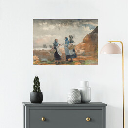Plakat Winslow Homer Trzy dziewczyny Fisher, Tynemouth Reprodukcja