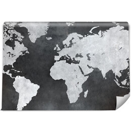 Fototapeta samoprzylepna Mapa świata na betonowym tle