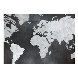 Plakat samoprzylepny Mapa świata na betonowym tle