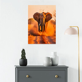Plakat samoprzylepny Słoń na Safari