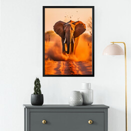 Obraz w ramie Słoń na Safari