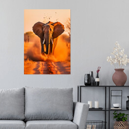 Plakat samoprzylepny Słoń na Safari
