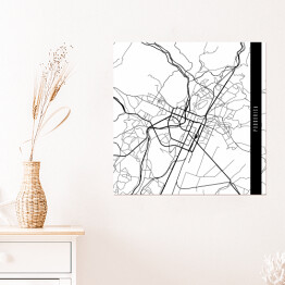 Plakat samoprzylepny Mapa miast świata - Podgorica - biała