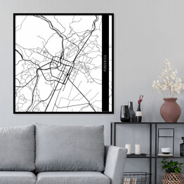 Plakat w ramie Mapa miast świata - Podgorica - biała
