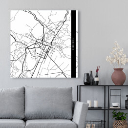 Obraz na płótnie Mapa miast świata - Podgorica - biała
