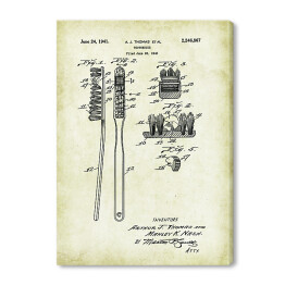 Obraz na płótnie A. J. Thomas Et Al - szczoteczka - patenty na rycinach vintage