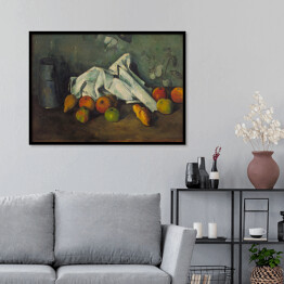 Plakat w ramie Paul Cezanne "Dzbanek mleka i jabłka" - reprodukcja