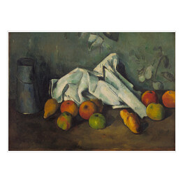 Plakat samoprzylepny Paul Cezanne "Dzbanek mleka i jabłka" - reprodukcja