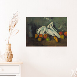 Plakat samoprzylepny Paul Cezanne "Dzbanek mleka i jabłka" - reprodukcja