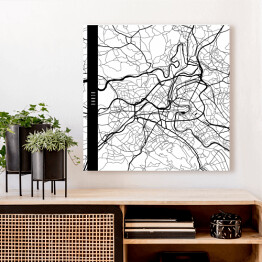 Obraz na płótnie Mapy miast świata - Berno - biała
