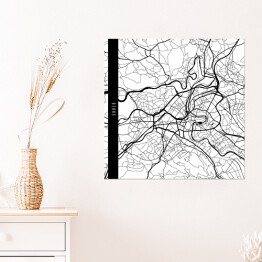 Plakat samoprzylepny Mapy miast świata - Berno - biała