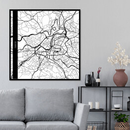 Plakat w ramie Mapy miast świata - Berno - biała