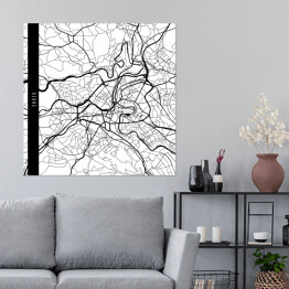 Plakat samoprzylepny Mapy miast świata - Berno - biała