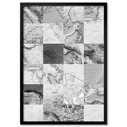 Obraz klasyczny Mozaika z szarych map