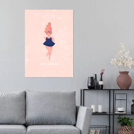 Plakat Kobieta na różowym tle z napisem "Feelin' gorgeous"