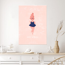 Plakat samoprzylepny Kobieta na różowym tle z napisem "Feelin' gorgeous"