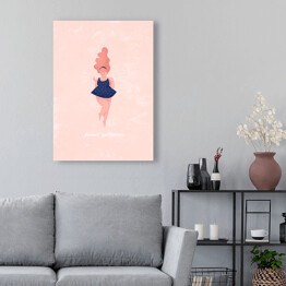 Obraz na płótnie Kobieta na różowym tle z napisem "Feelin' gorgeous"