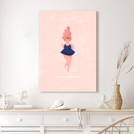 Obraz klasyczny Kobieta na różowym tle z napisem "Feelin' gorgeous"