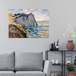 Plakat samoprzylepny Claude Monet "Klif Aval, Etretat" - reprodukcja