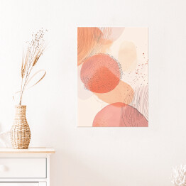 Plakat Akwarelowa kompozycja geometryczna peach fuzz