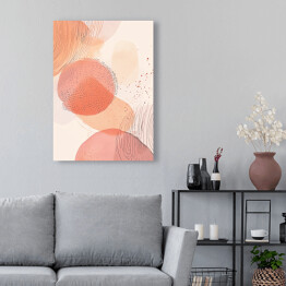 Obraz na płótnie Akwarelowa kompozycja geometryczna peach fuzz