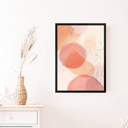 Obraz w ramie Akwarelowa kompozycja geometryczna peach fuzz
