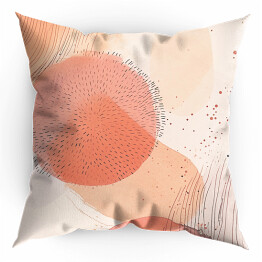 Poduszka Akwarelowa kompozycja geometryczna peach fuzz