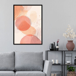 Plakat w ramie Akwarelowa kompozycja geometryczna peach fuzz