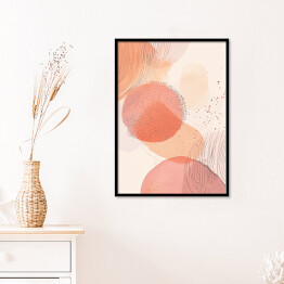 Plakat w ramie Akwarelowa kompozycja geometryczna peach fuzz