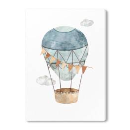 Obraz na płótnie Balon w odcieniach koloru niebieskiego w chmurach