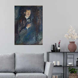 Plakat samoprzylepny Edvard Munch Autoportret z papierosem Reprodukcja obrazu
