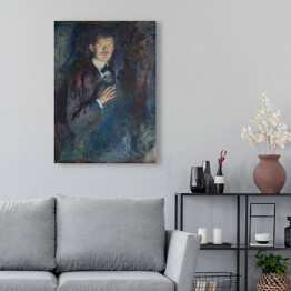 Obraz na płótnie Edvard Munch Autoportret z papierosem Reprodukcja obrazu