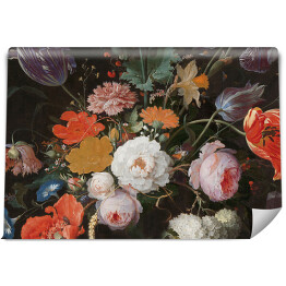 Obraz kwiaty w wazonie. Bukiet różnorakich kwiatów malowany w stylu barokowym