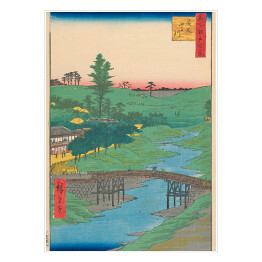 Plakat samoprzylepny Utugawa Hiroshige Rzeka Furukawa, Hiroo. Reprodukcja