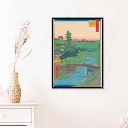 Plakat w ramie Utugawa Hiroshige Rzeka Furukawa, Hiroo. Reprodukcja