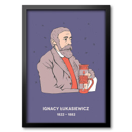 Obraz w ramie Ignacy Łukasiewicz - znani naukowcy - ilustracja