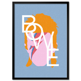Obraz klasyczny Ilustracja - twarz na błękitnym tle - Bowie