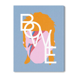 Obraz na płótnie Ilustracja - twarz na błękitnym tle - Bowie