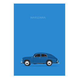 Plakat samoprzylepny Polskie samochody - WARSZAWA