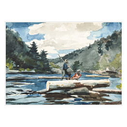 Plakat samoprzylepny Winslow Homer. Rzeka Hudson. Reprodukcja